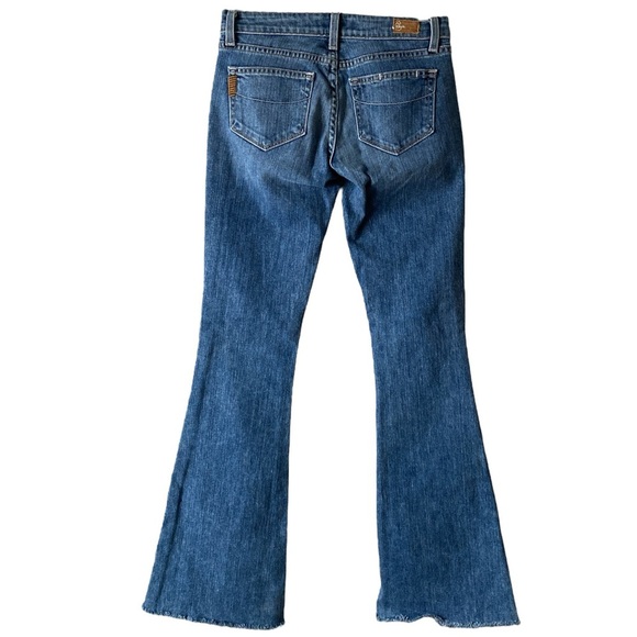 PAIGE Women's Bell Canyon Low-Rise Y2K Flared Medium Wash Denim Jeans Size 24 - Picture 2 of 6